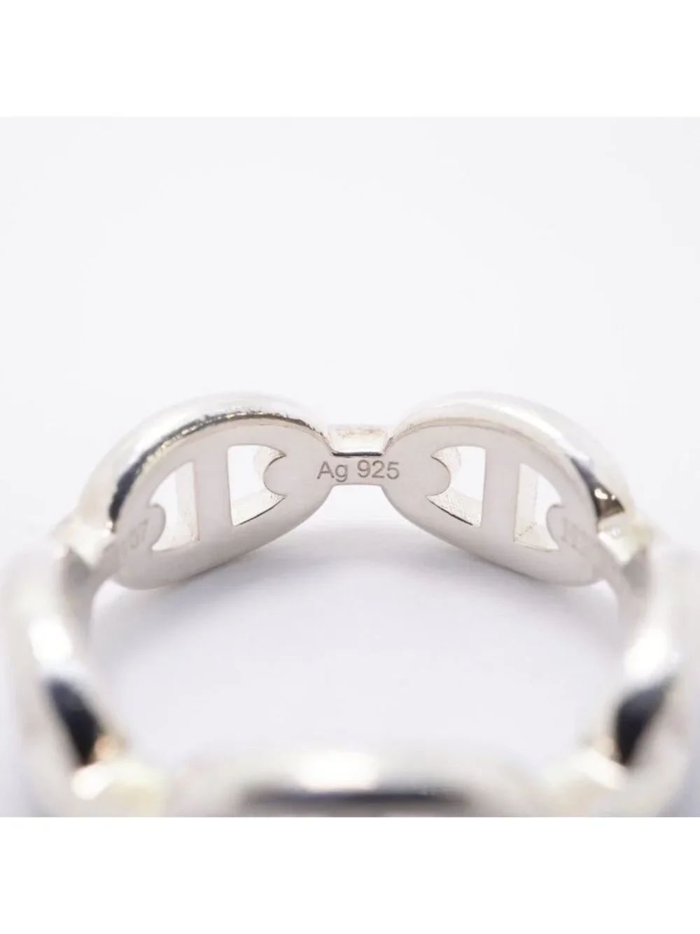 Hermes Ring Enchainee Chaine D'ancre 925 Sterling Silver